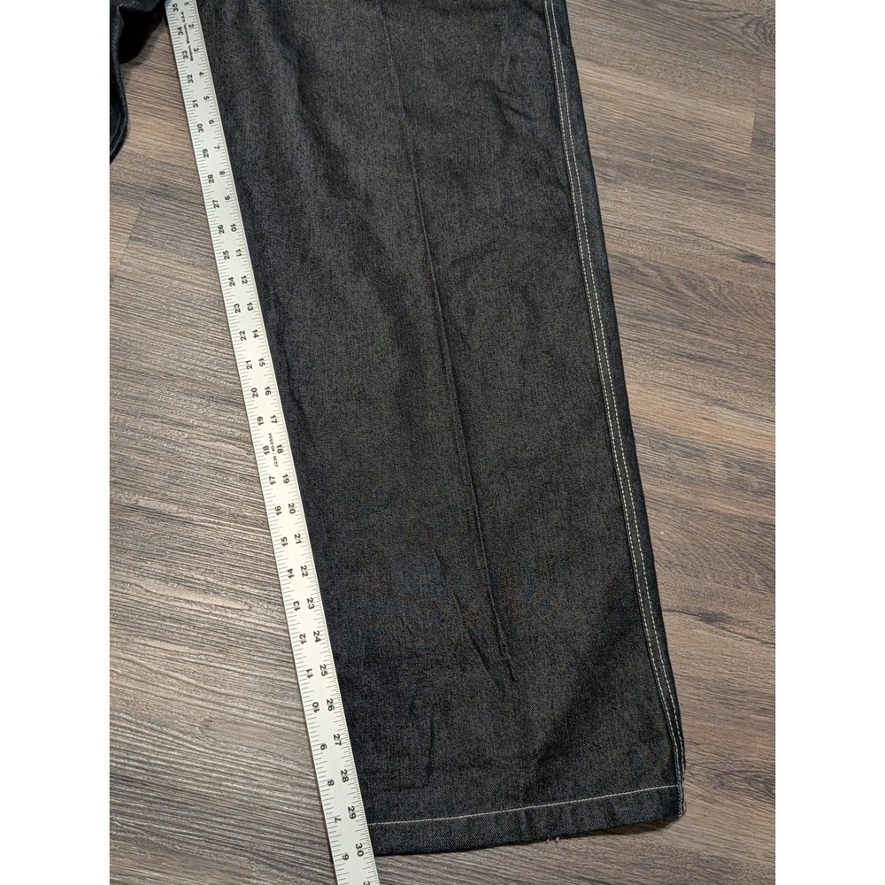 Karl Kani Baggy Barrel Jeans Dark Wash Black Distressed 38x32 Y2K Streetwear - Picture 6 of 9